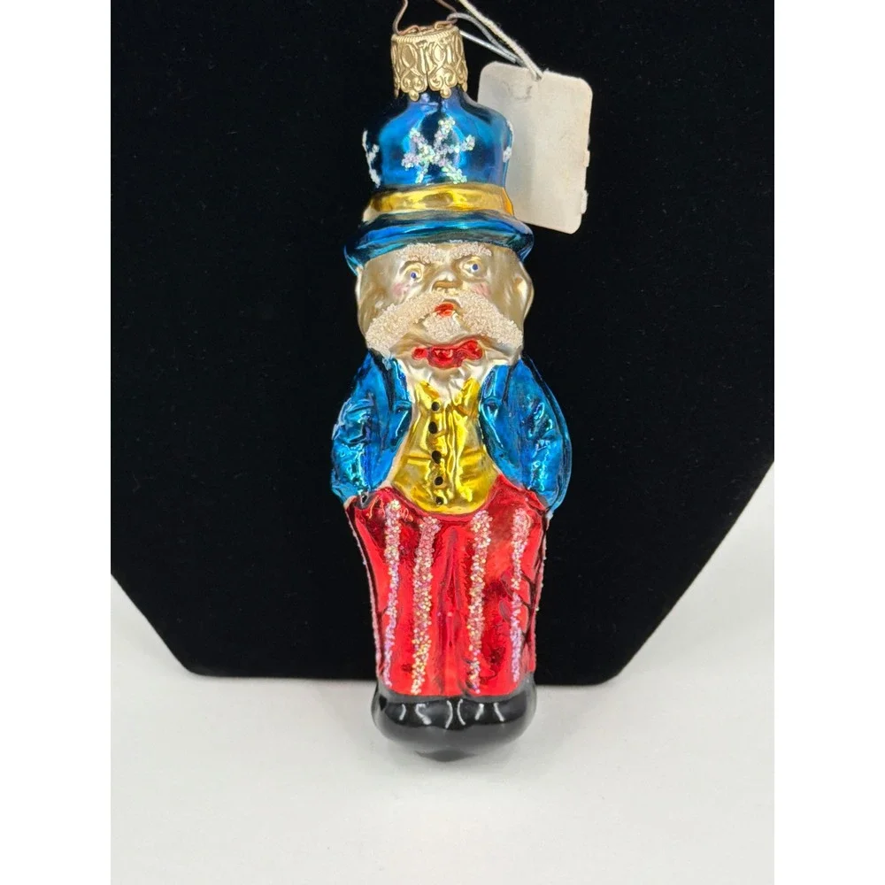 Vtg‎ W Germany Glass Uncle Sam Christmas Ornament Patriotic 250th Anniversary